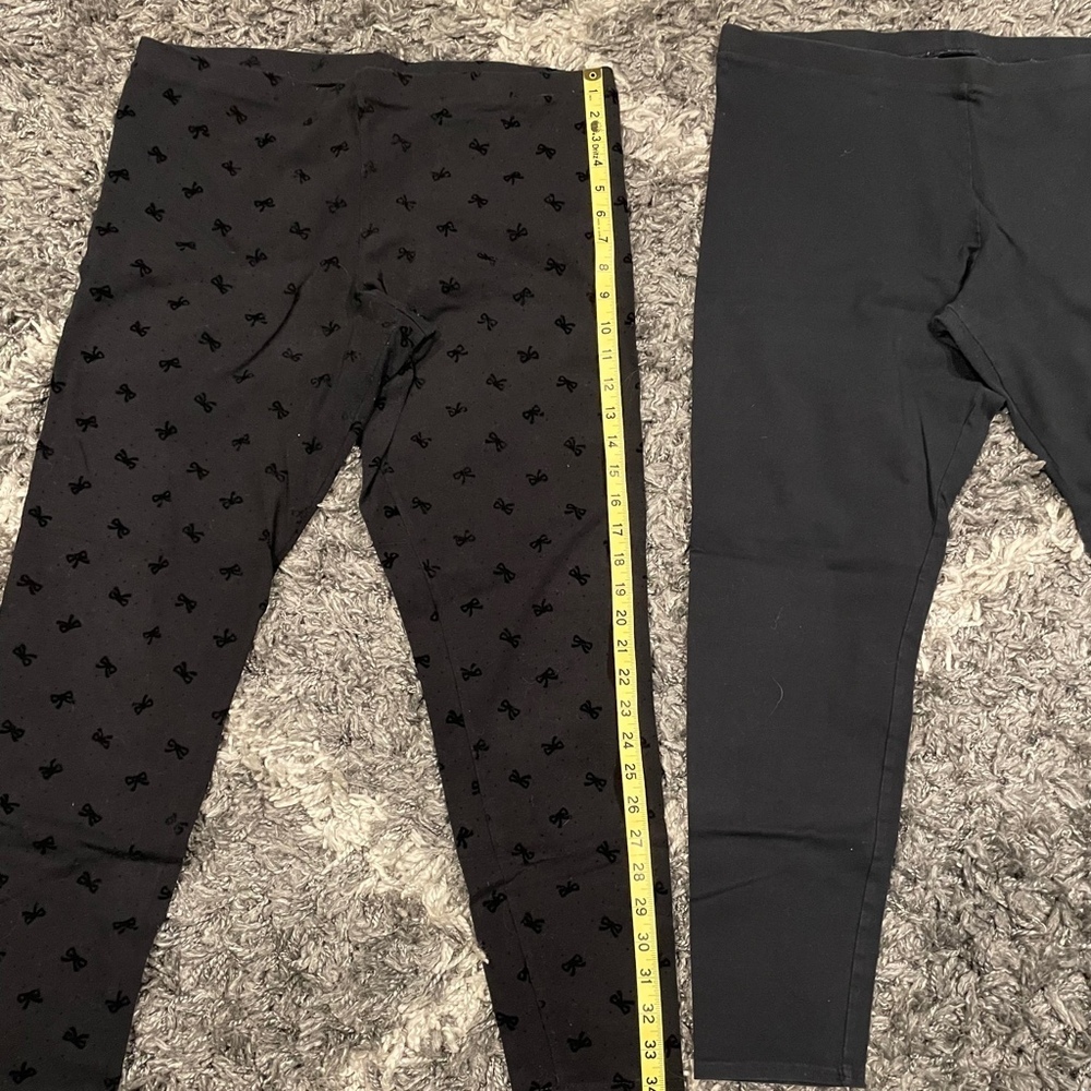 Lauren Conrad Black Legging Pair Size XL Bows Stretch - Picture 8 of 12